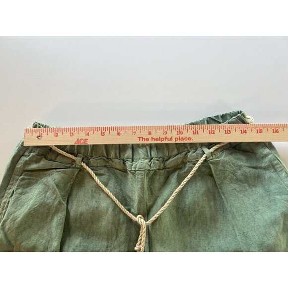 NWT Dr. Collectors P73 flare pleated wild silk and hemp green pants L California - Picture 8 of 12